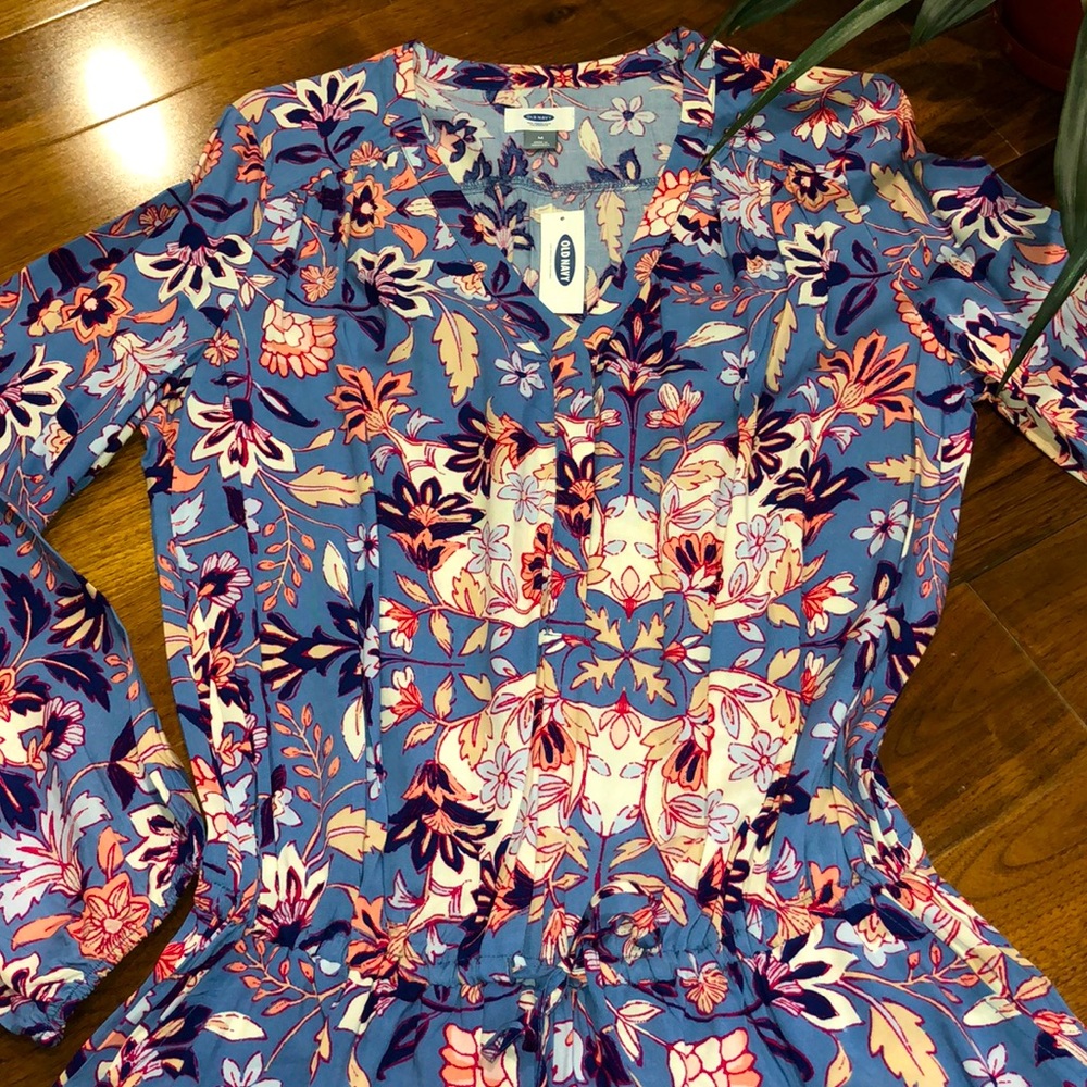 NWT OLD NAVY Pink and Blue Floral Romper - Picture 4 of 7